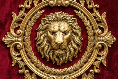 王者殿堂金色狮子徽章标志